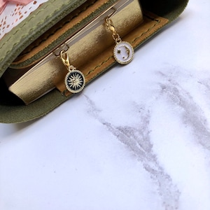 Enamel Sun and Moon Planner Charm: Luxe Journal Accessory