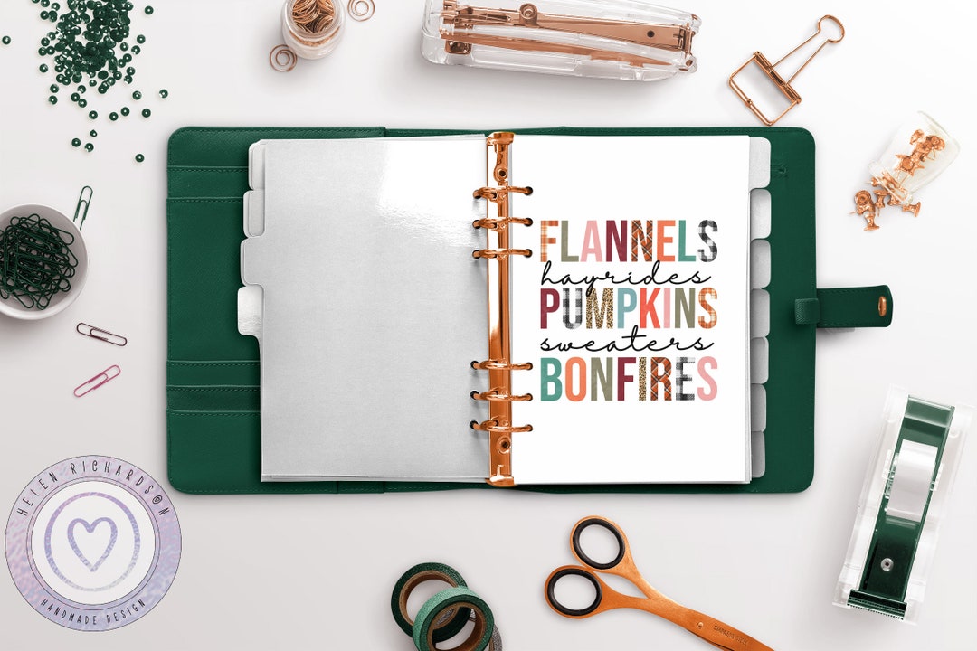 Handmade Fall Planner Dashboard: Autumn Words - Etsy