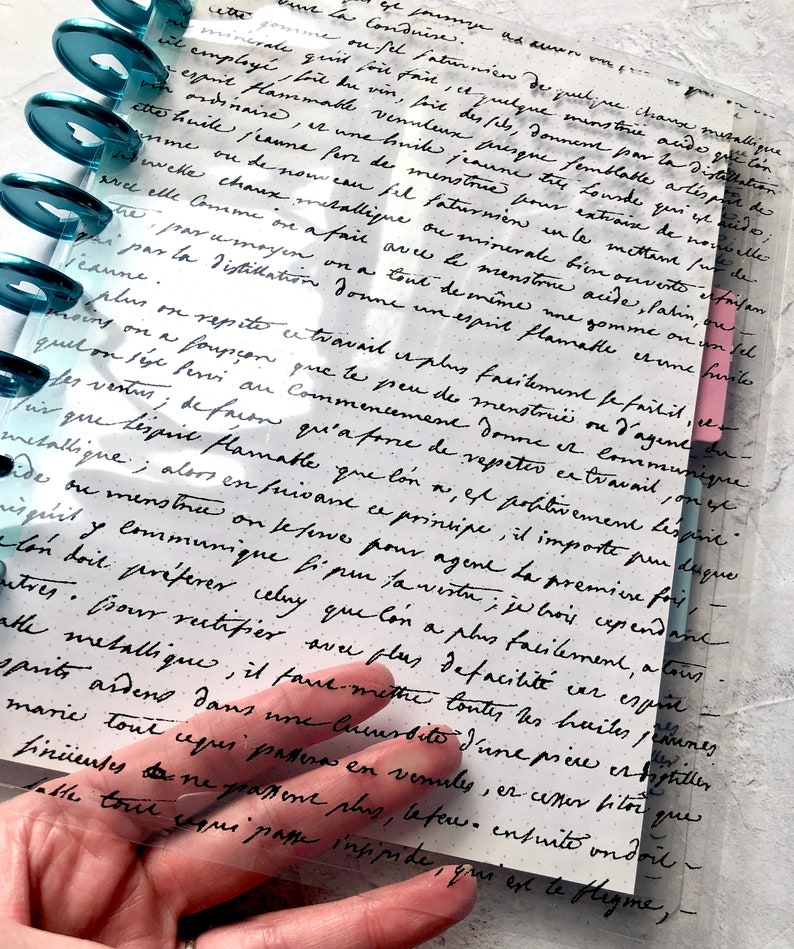 Fancy Writing Planner Cover: Clear Laminate, Snap-In image 5