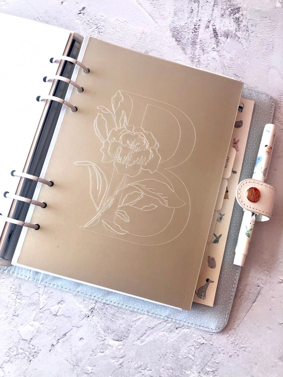 Floral Monogram ETCHED Planner Dash, Planner Dashboard