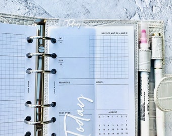 Large Text Today page marker, frosted Plastic , Bookmark, Planner Marker, Top Tab