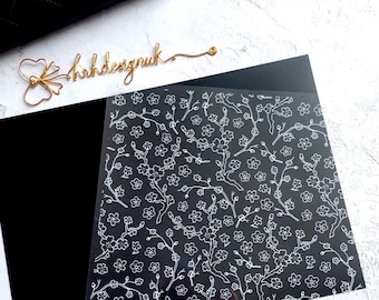 Cherry Blossom, Sakura Design Foiled, Printed white, Vellum, Acetate