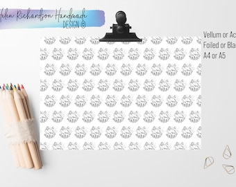 Wolf design Foiled, Printed white, Vellum, Acetate