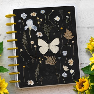 Dark Florals, Floral, Dried Flowers cover, Micro Happy Planner, Half notes Happy planner Replacement cover