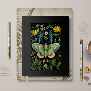 Green Moth Planner Dashboard: Handmade Laminated Cardstock