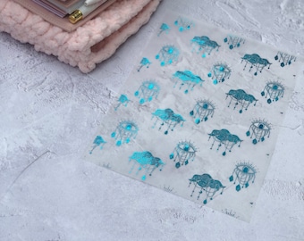 Foiled Vellum Sheet: Mystic All Seeing Eye Cloud Design