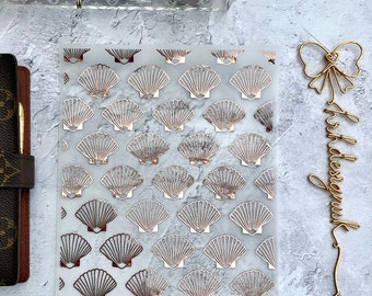 Small Seashell Design Foiled, Printed white, Vellum, Acetate