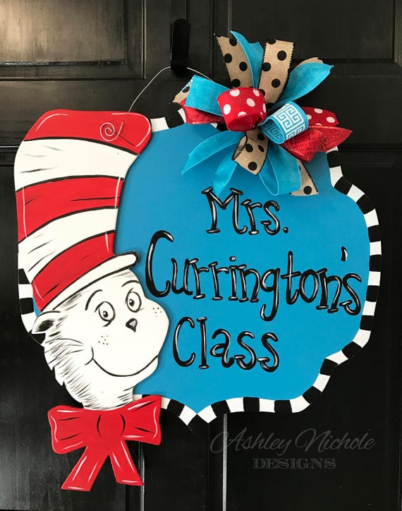 Dr Seuss Name Plaque Door Hanger Etsy