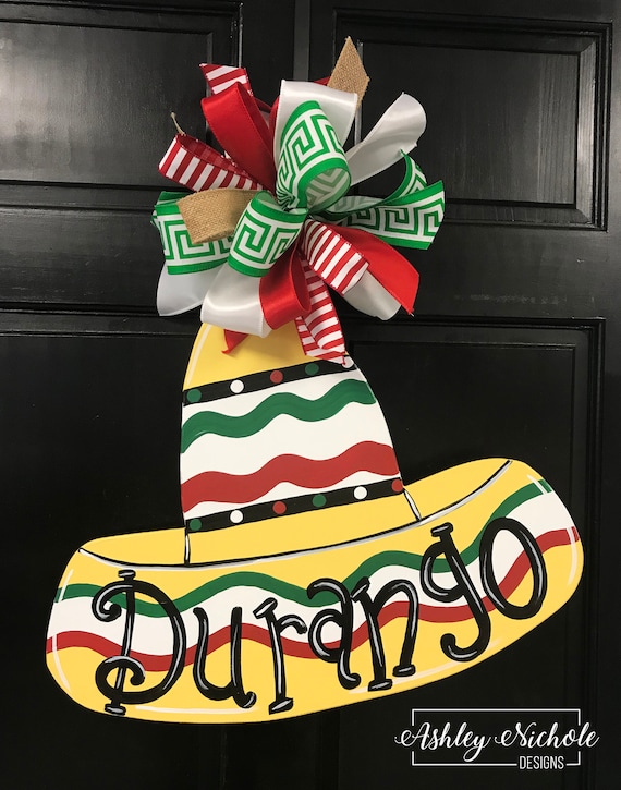 Cinco De Mayo Door Hanger Sombrero Door Decoration Wooden Door Decor