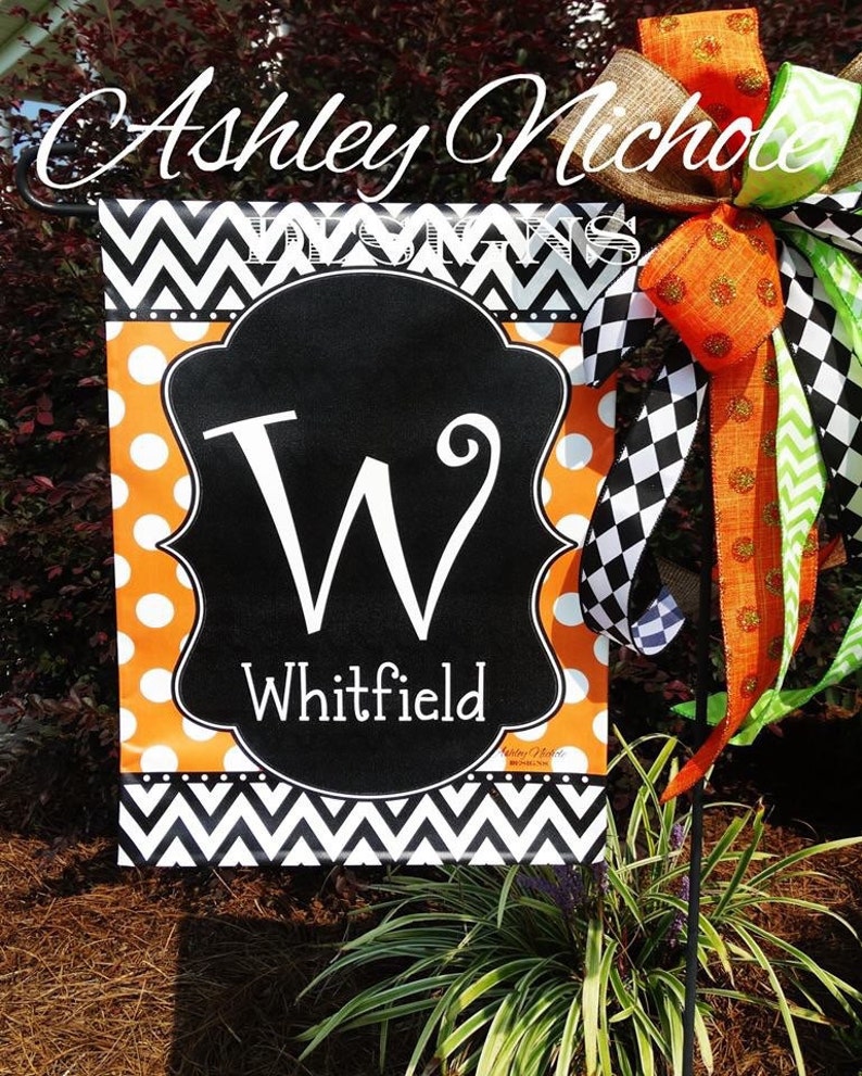 Initial Garden Flag Vinyl Flag | Etsy