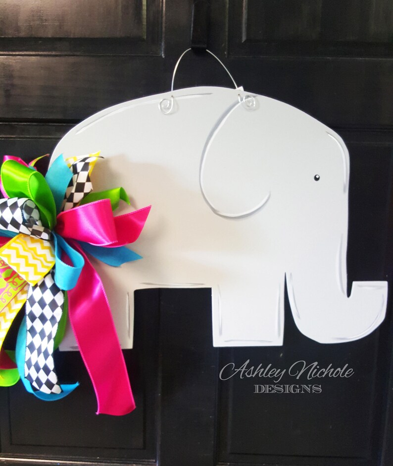 Elephant Door Hanger Door Decoration Country Decor Shabby Etsy