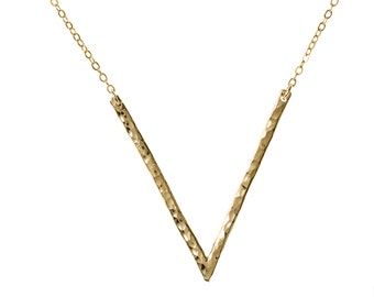 V necklace,chevron necklace,layering necklace,gold v necklace,geometric jewelry