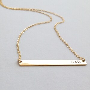 Dunne bar gelaagdheid ketting, ketting, verzonken bar naam ketting