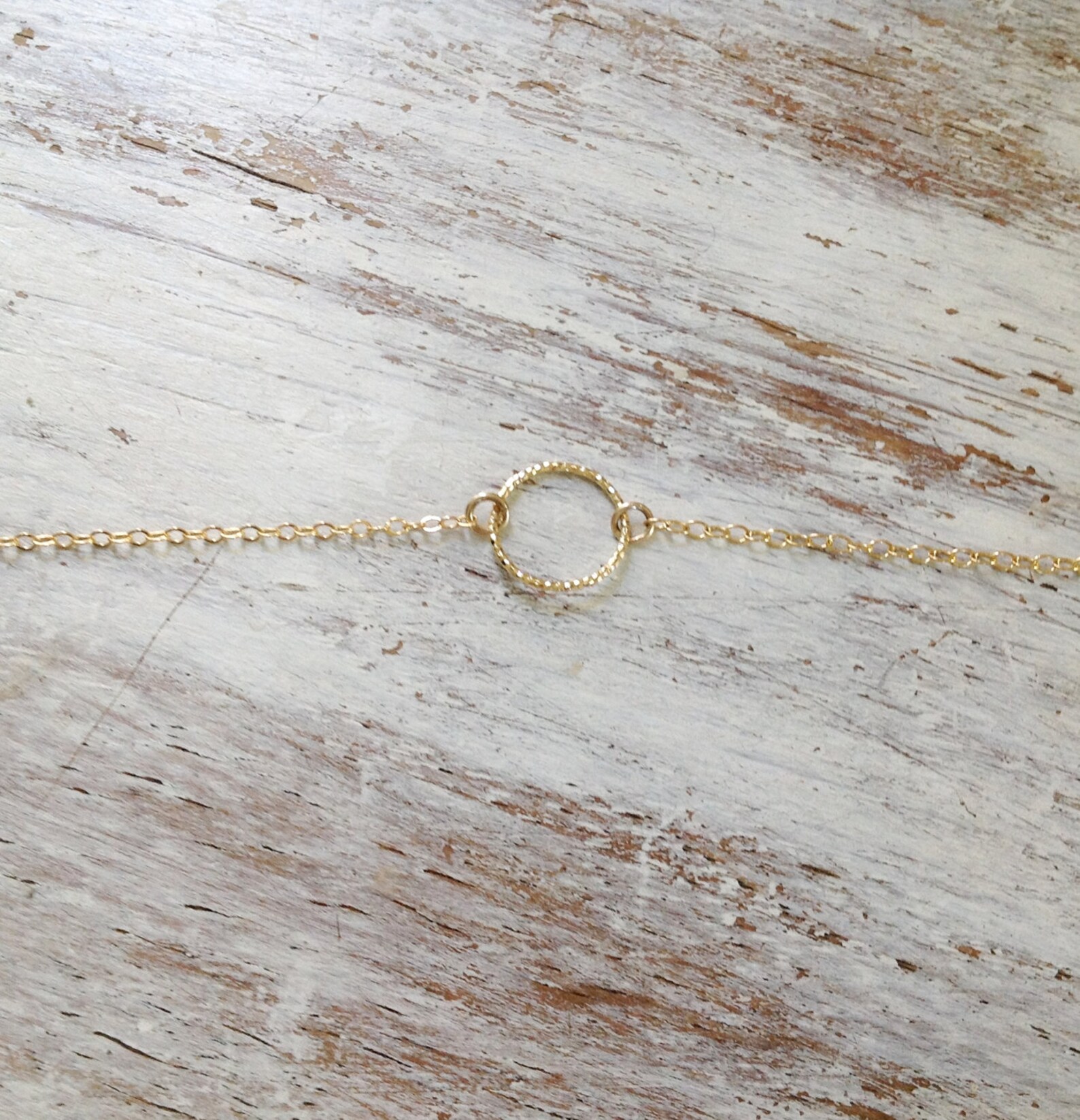 Gold Necklace Gold Circle Necklacegold Filled Necklace Etsy