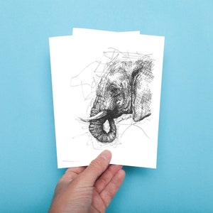 PRINT Elephant Illustration, Pen and Ink, Art Print, Artwork, Drawing Print, Watercolour, Pointillism , Birthday Gift, Decor, Wall Art