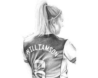Vinyl Printed Stickers, Leah Williamson Drawing, Gift, Football, Laptop Decal, Arsenal, Stationery, Art Sticker