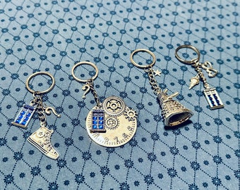 Metal Charm Keyrings, Sci-Fi themed Keyring, Doctor Who, Gift, 10th Doctor, 13th Doctor, 60th Anniversary, Dr Who
