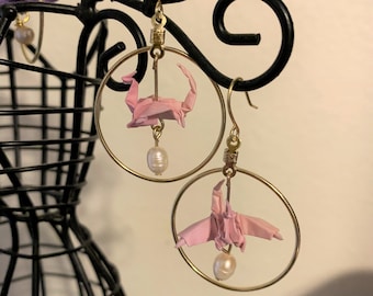 Pendientes de dragón de origami
