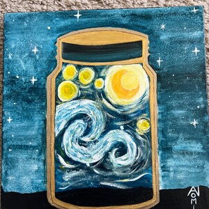 Starry night in a jar prints