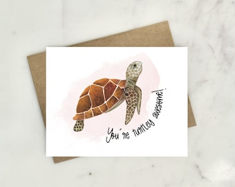 Punny Appreciation Card - Zen Turtle