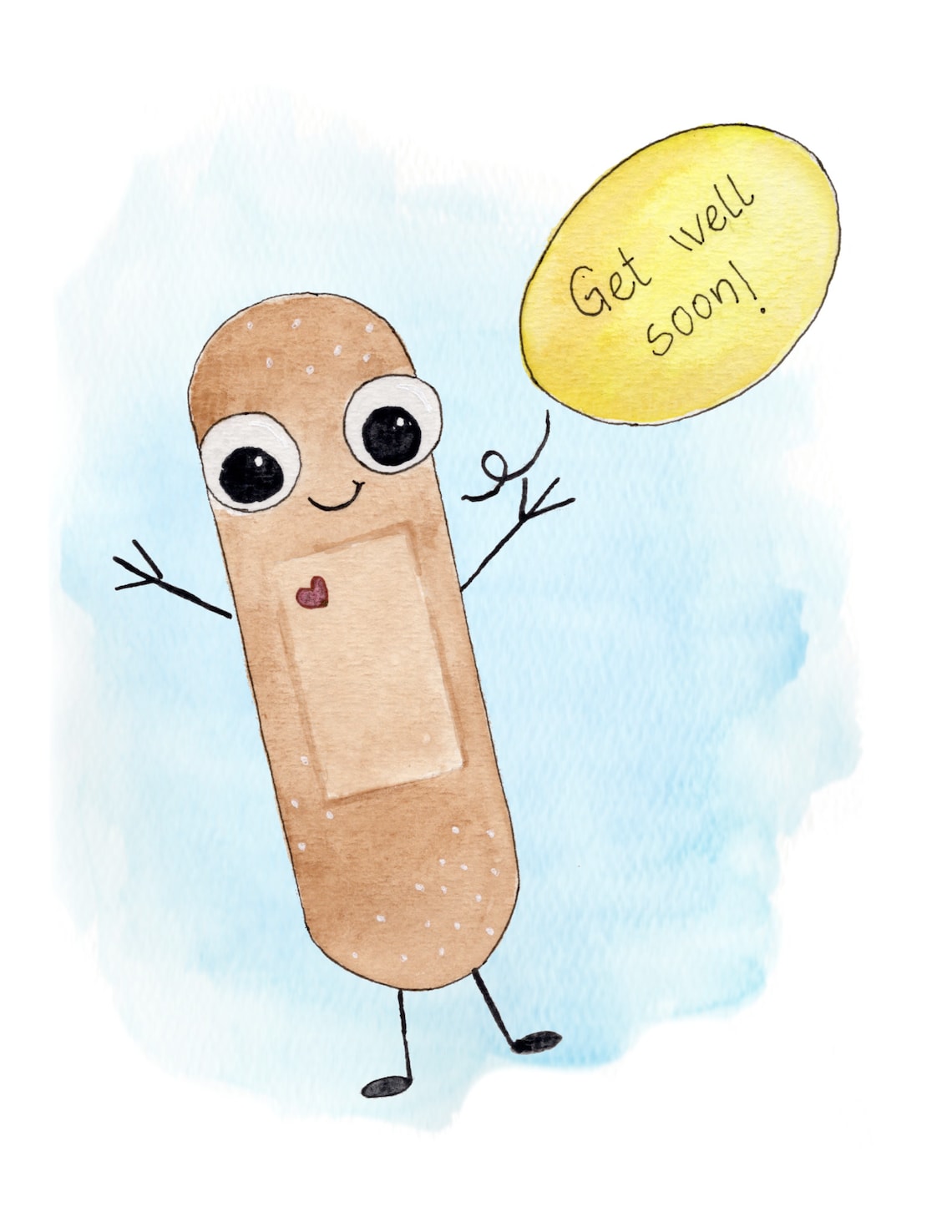 Get Well Soon Card - Bandaid - Etsy
