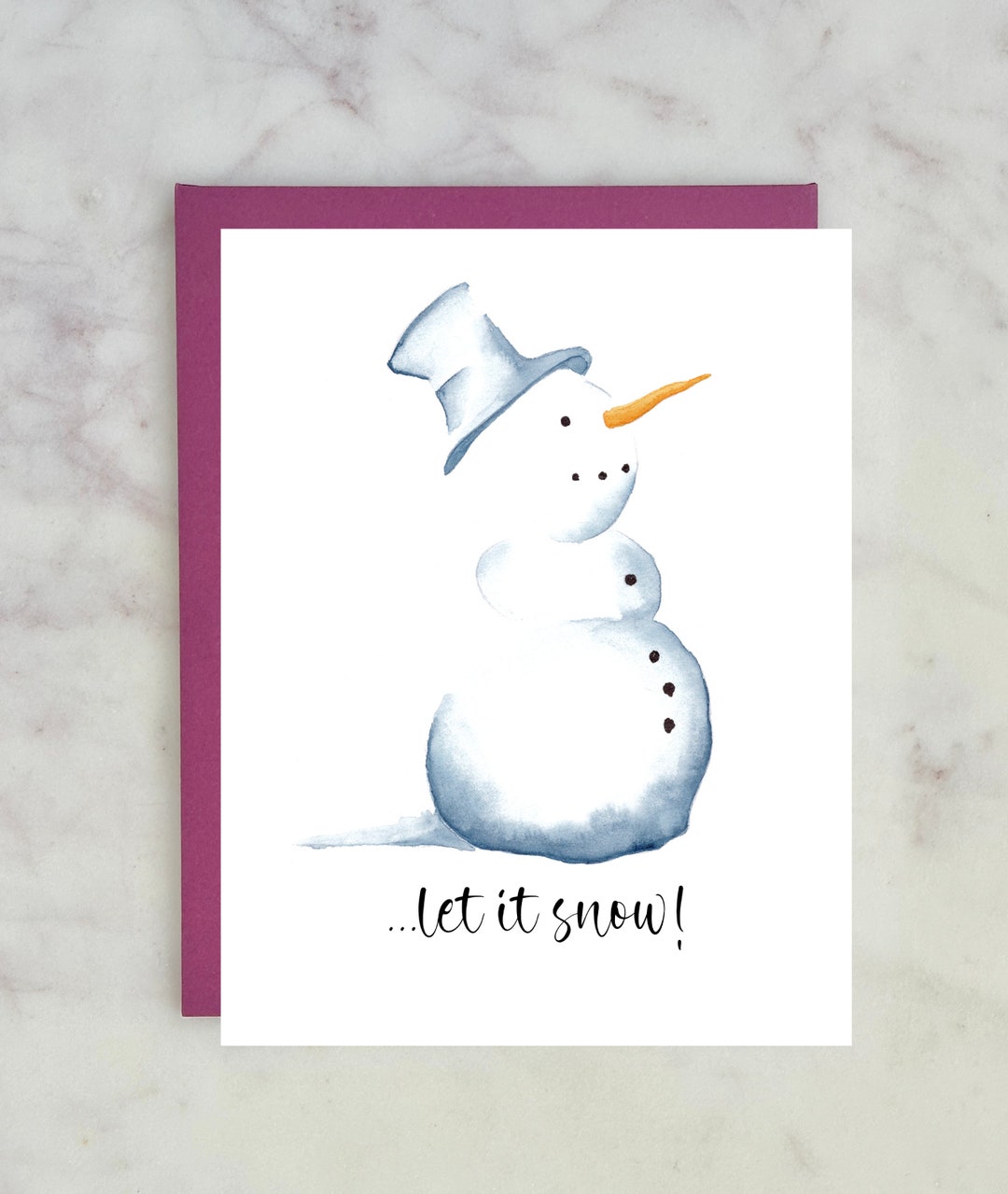 Christmas Card - Snowman - Etsy