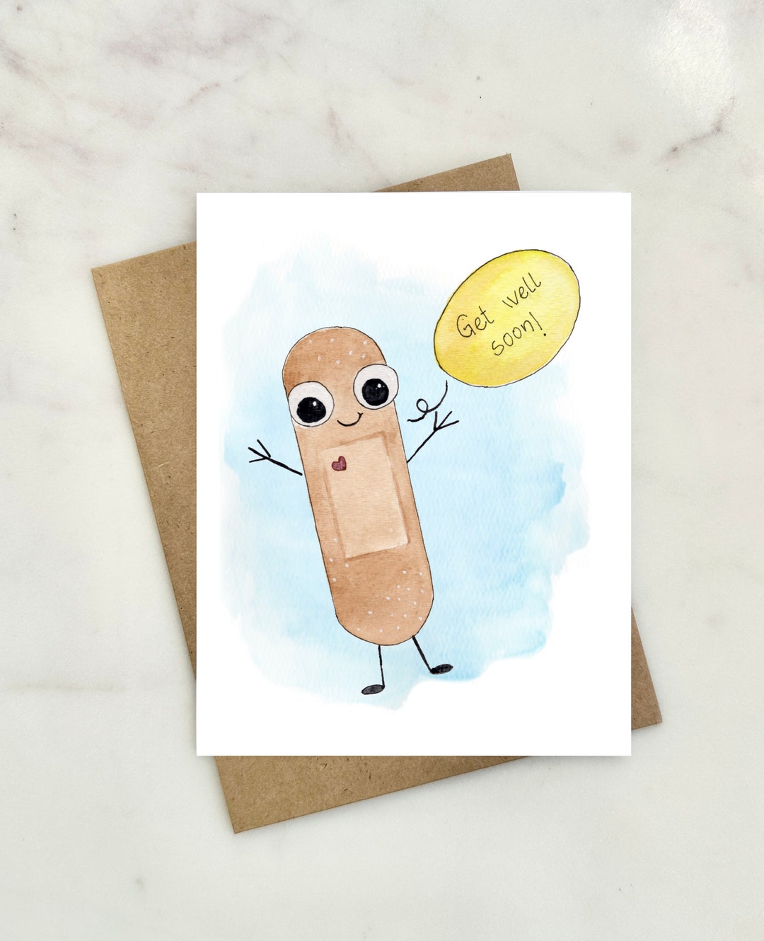 Get Well Soon Card - Bandaid - Etsy