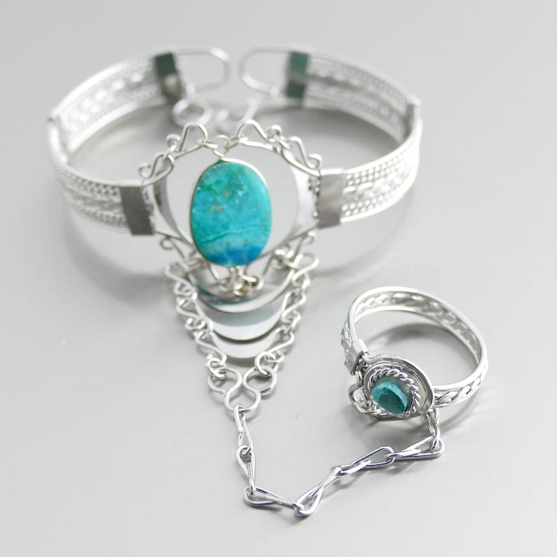 Bracelet Ring Hand Chain Ring Bracelet Bracelet Hand Jewelry Etsy