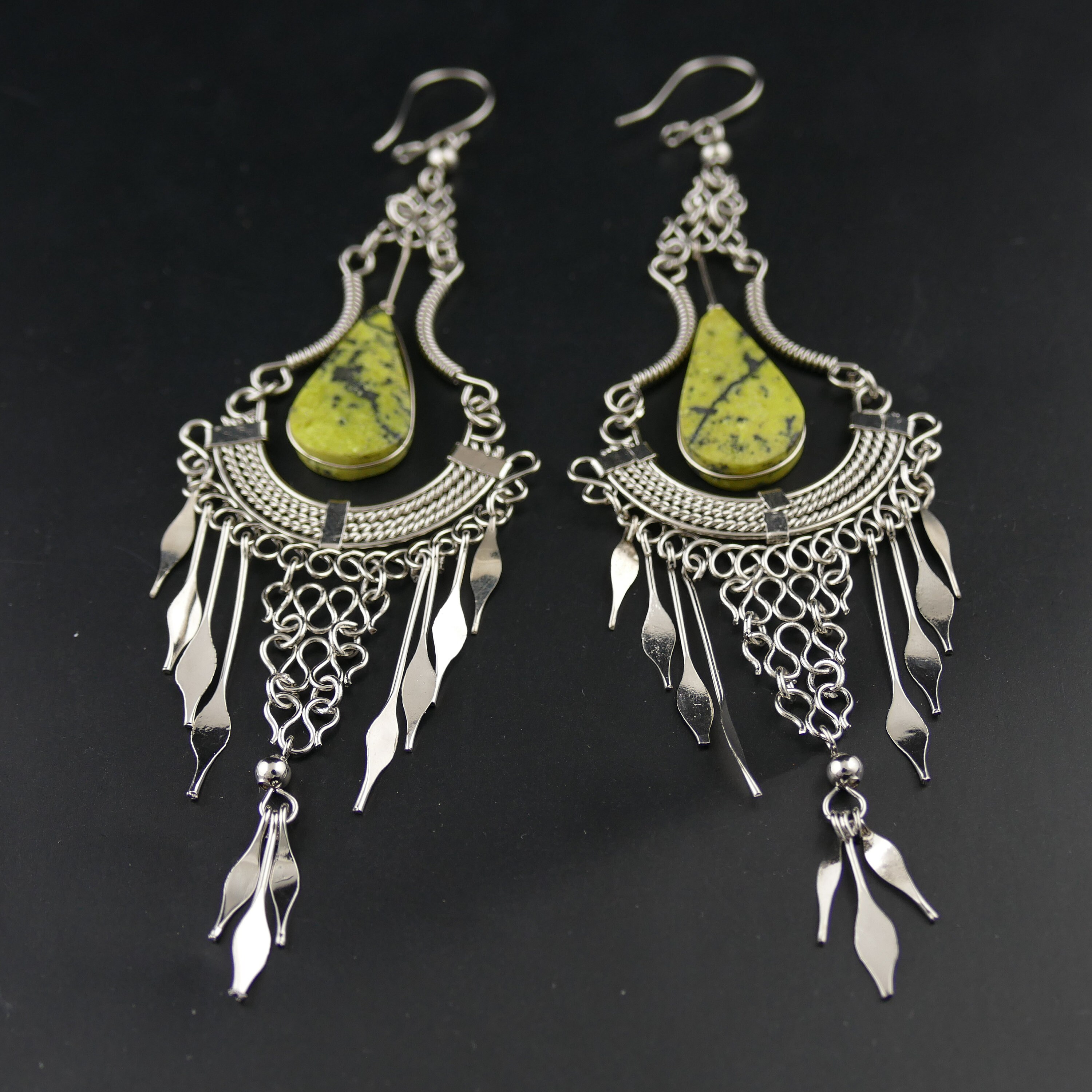 Green Statement Earrings Statement Earrings Green Earrings Etsy