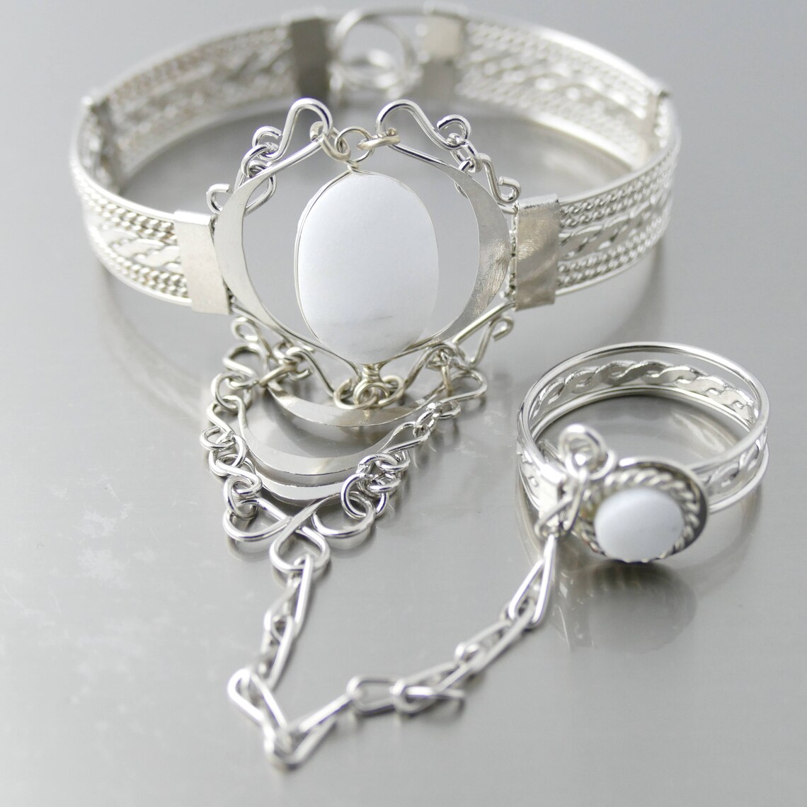 Bracelet & Ring Hand Chain Ring Bracelet Bracelet Hand Jewelry Etsy