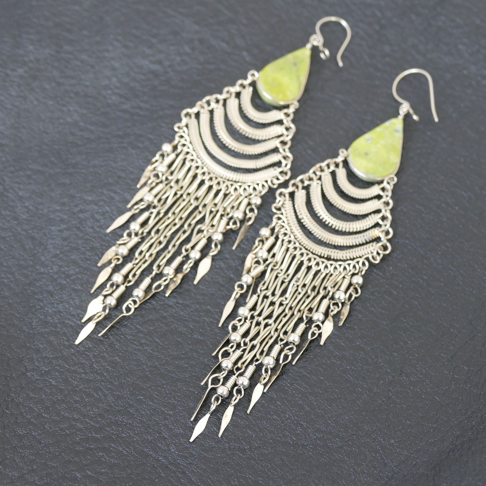 Green Statement Earrings Statement Earrings Green Earrings Etsy