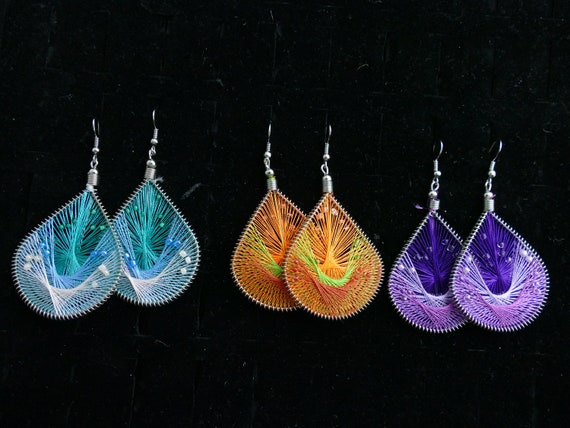 Colorful Silk Thread Earrings Elegant Silk Thread Colors Silk Thread Jewelry  Thread Earrings Silk Earrings Earrings Silk Thread Earrings 