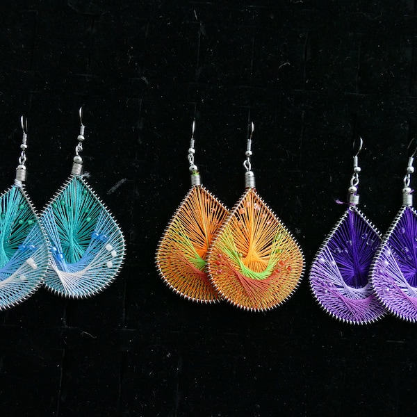 Colorful Silk Thread Earrings Elegant silk thread colors silk thread jewelry thread earrings silk earrings earrings silk thread earrings