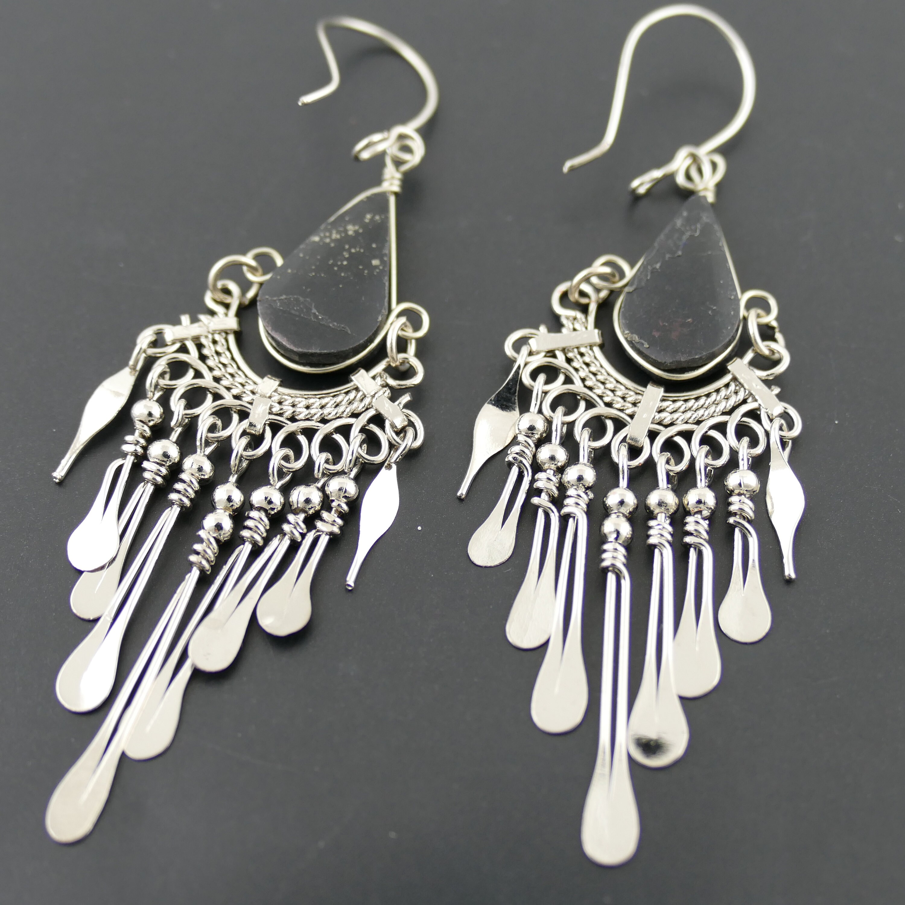 Black Gypsy Earrings Boho Earrings Bohemian Earrings Tribal Etsy