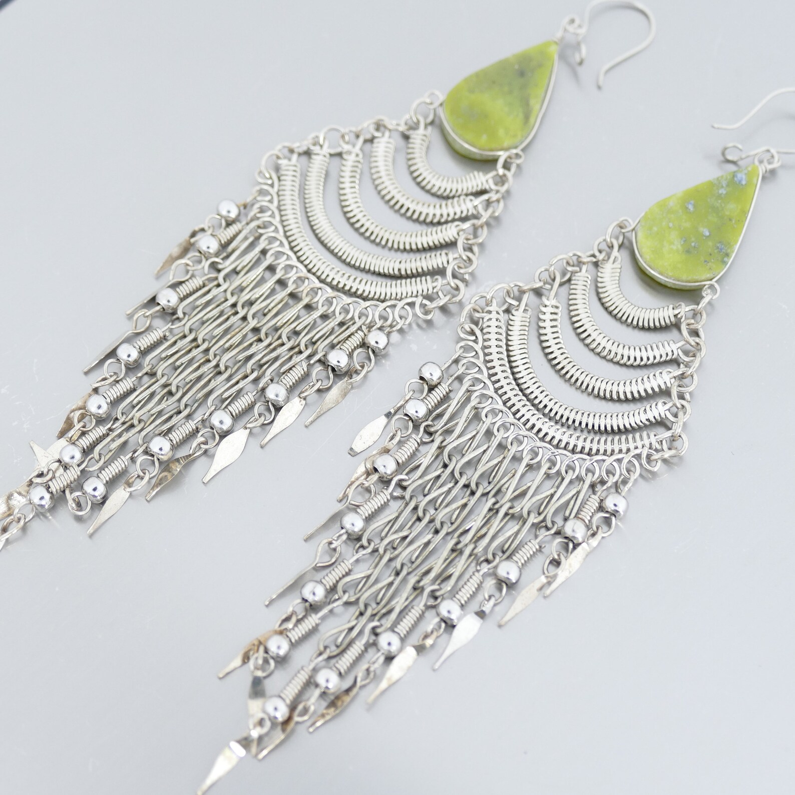 Green Statement Earrings Statement Earrings Green Earrings Etsy