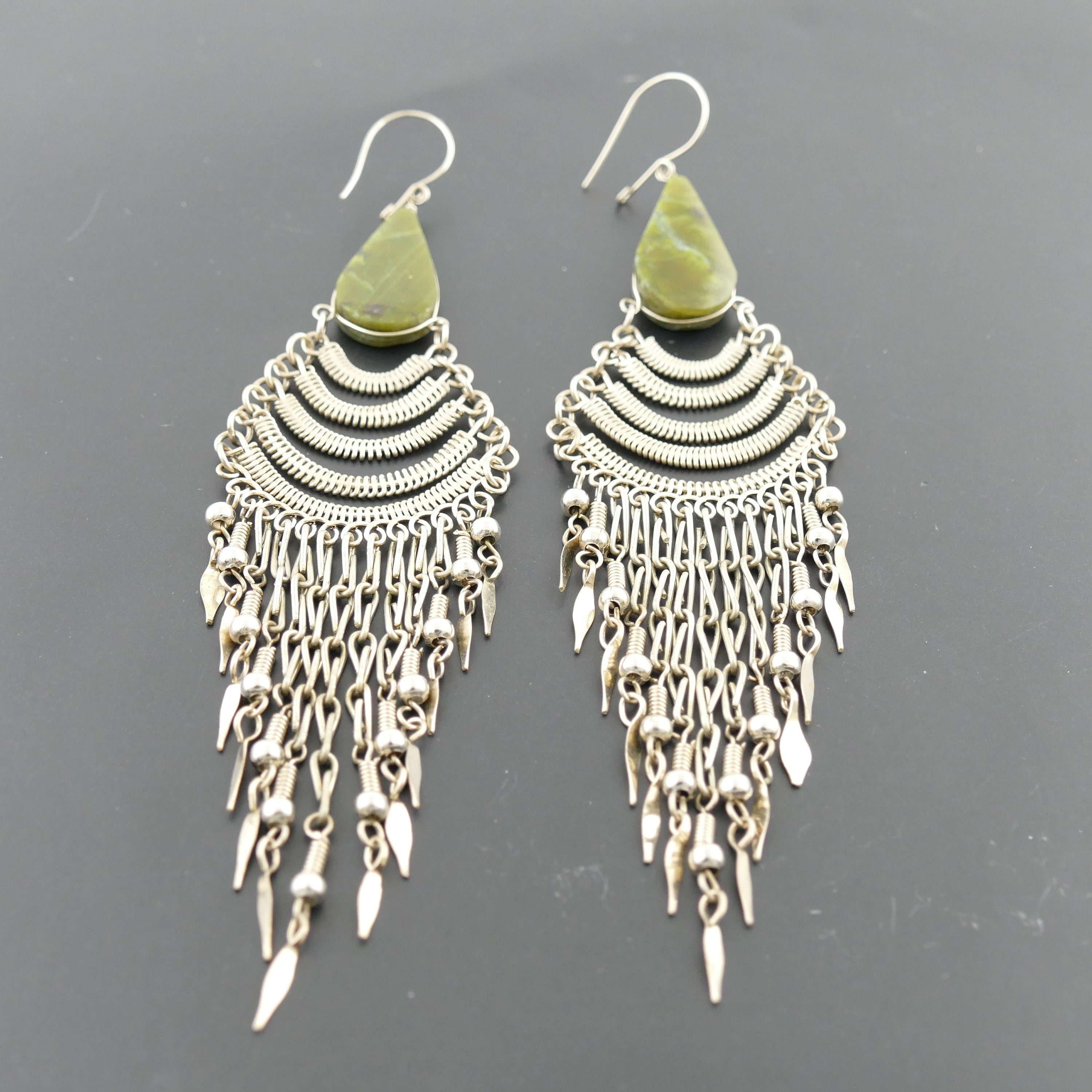 Green Statement Earrings Statement Earrings Green Earrings Etsy