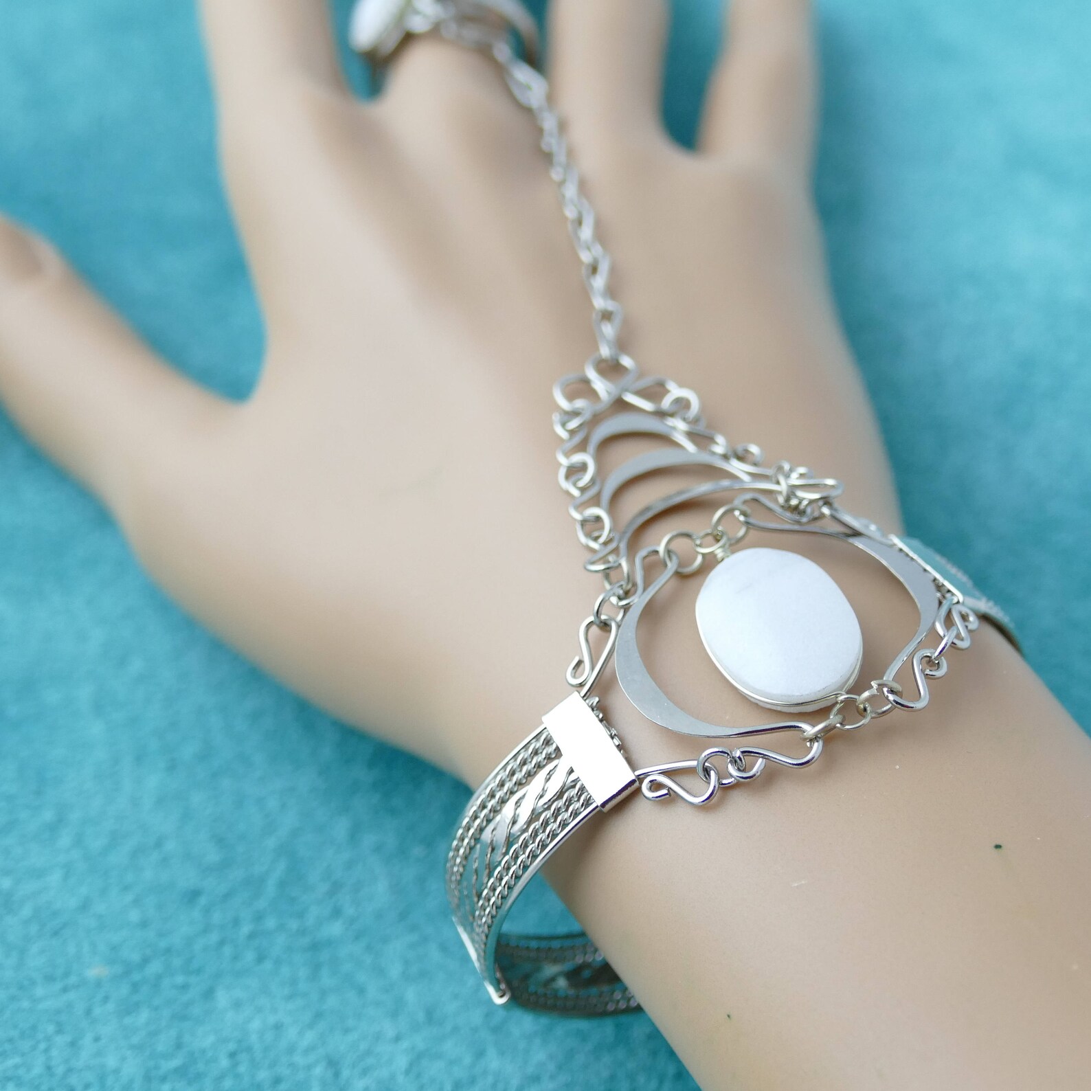 Bracelet & Ring Hand Chain Ring Bracelet Bracelet Hand Jewelry Etsy