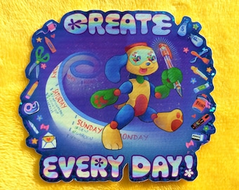 CREATE Every Day Glitter Sticker by Danneroni