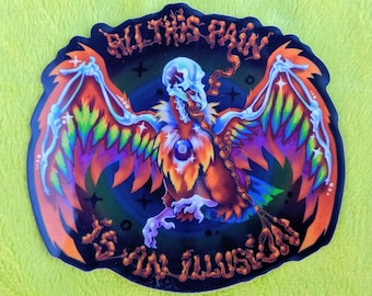 GORE VULTURE Glow in the Dark Sticker by Danneroni
