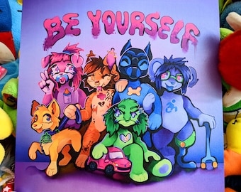 Preorder BE YOURSELF Shimmer Art Print by Danneroni