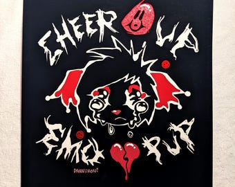 Cheer Up Emo Pup OOAK Matte Prints by Danneroni