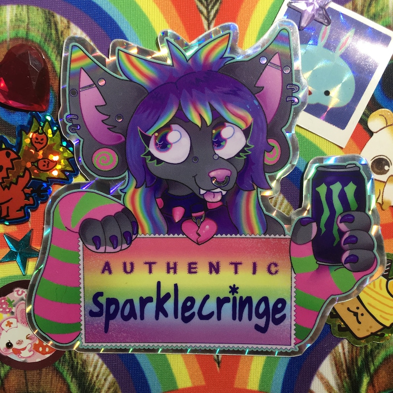 AUTHENTIC SPARKLECRINGE Prismatic Sticker by Danneroni image 4