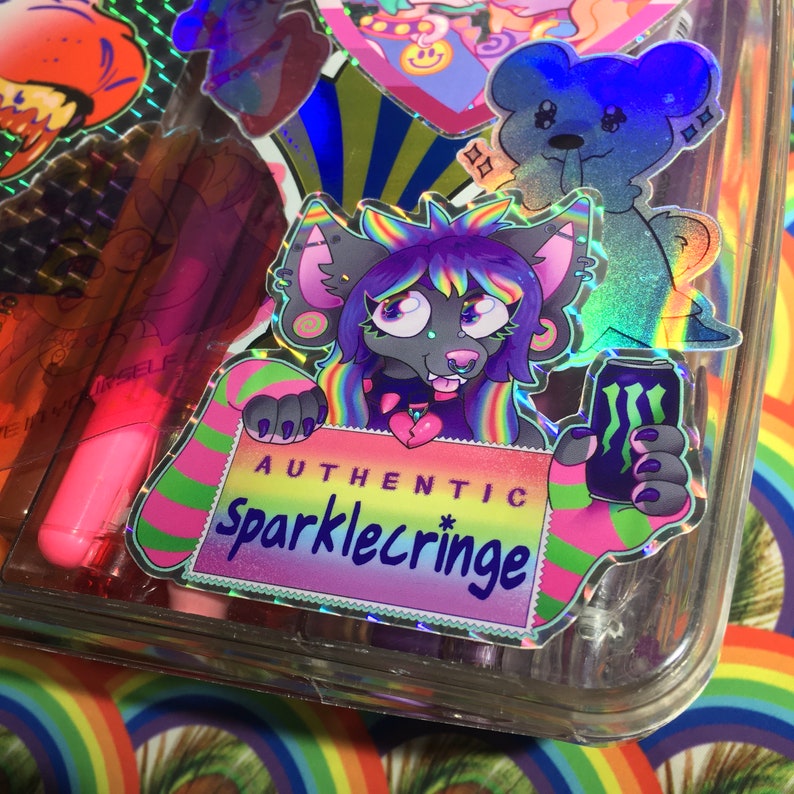 AUTHENTIC SPARKLECRINGE Prismatic Sticker by Danneroni image 7