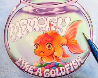 Memory Like A Goldfish Clear Sticker by Danneroni