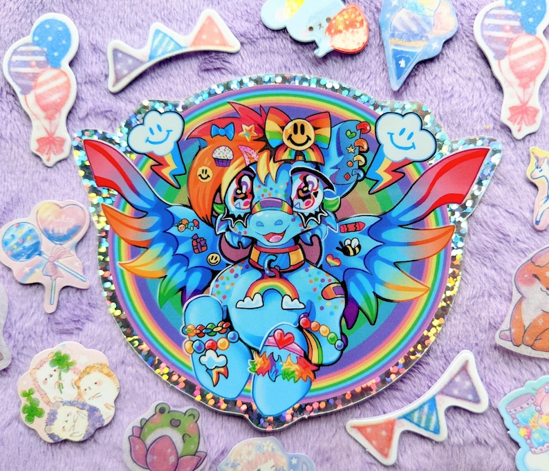 DECORA RAINBOW DASH Inspired Glitter Sticker by Danneroni 