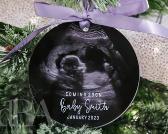 Ultrasound Ornament | Personalized Ornament, Christmas Keepsake, Pregnancy Announcement, Photograph Ornament, Sonogram Ornament,