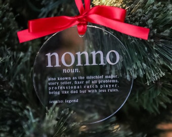 Nonno  Ornament | Christmas Ornament, gift for nonno, grandpa, grandfather ornament, nonno christmas ornament