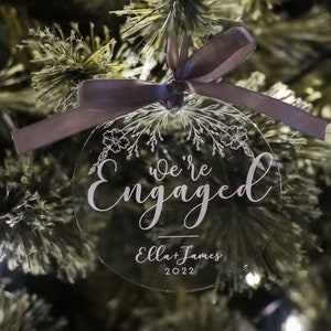 We&#39;re Engaged Acrylic Ornament | We&#39;re Engaged, Engaged Ornament, Engaged Christmas Ornament, Engagement Gift, Christmas Gift