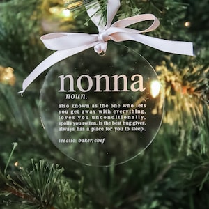 Nonna Definition Ornament | Christmas Ornament, gift for her, gift for nonna, Nonna ornament