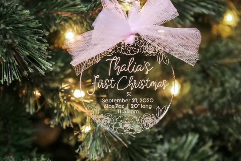 Baby's First Christmas, Ornament, Baby Girl Ornament, Christmas Ornament, First Christmas, Personalized Ornament, Printed Ornament 